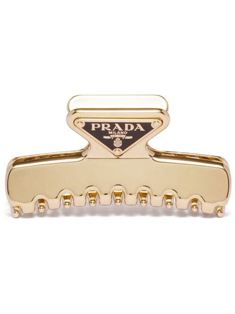 prada triangle logo clips.